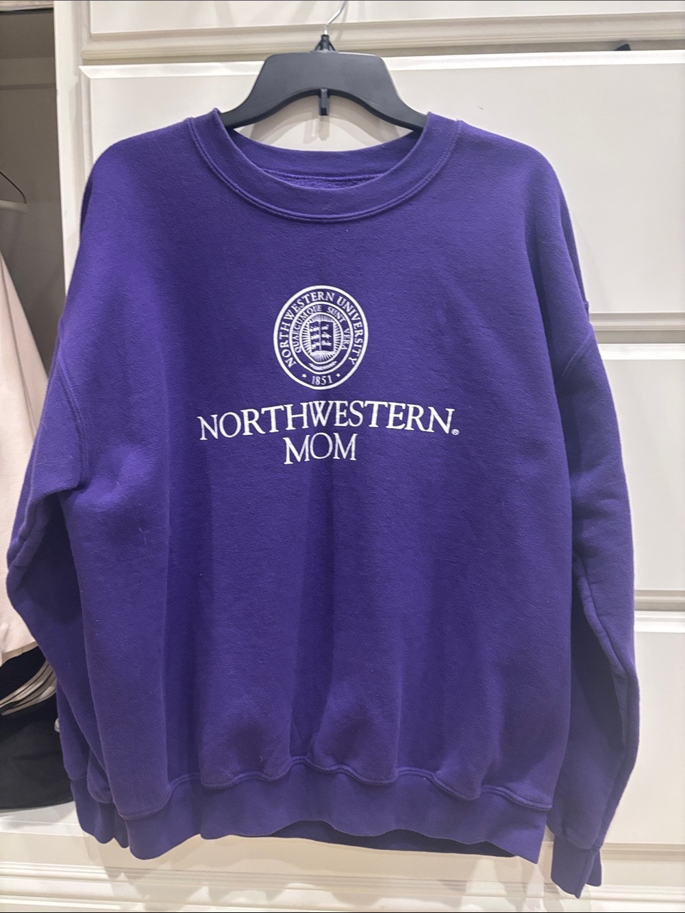 Gildan Purple Northwestern Mom Crew Sweatshirt